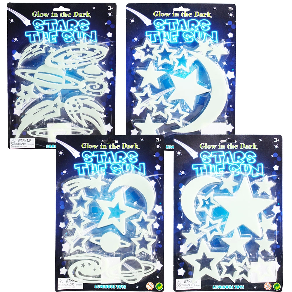 Svítící nalepovací dekorace noční obloha – hvězdy, 4 druhy