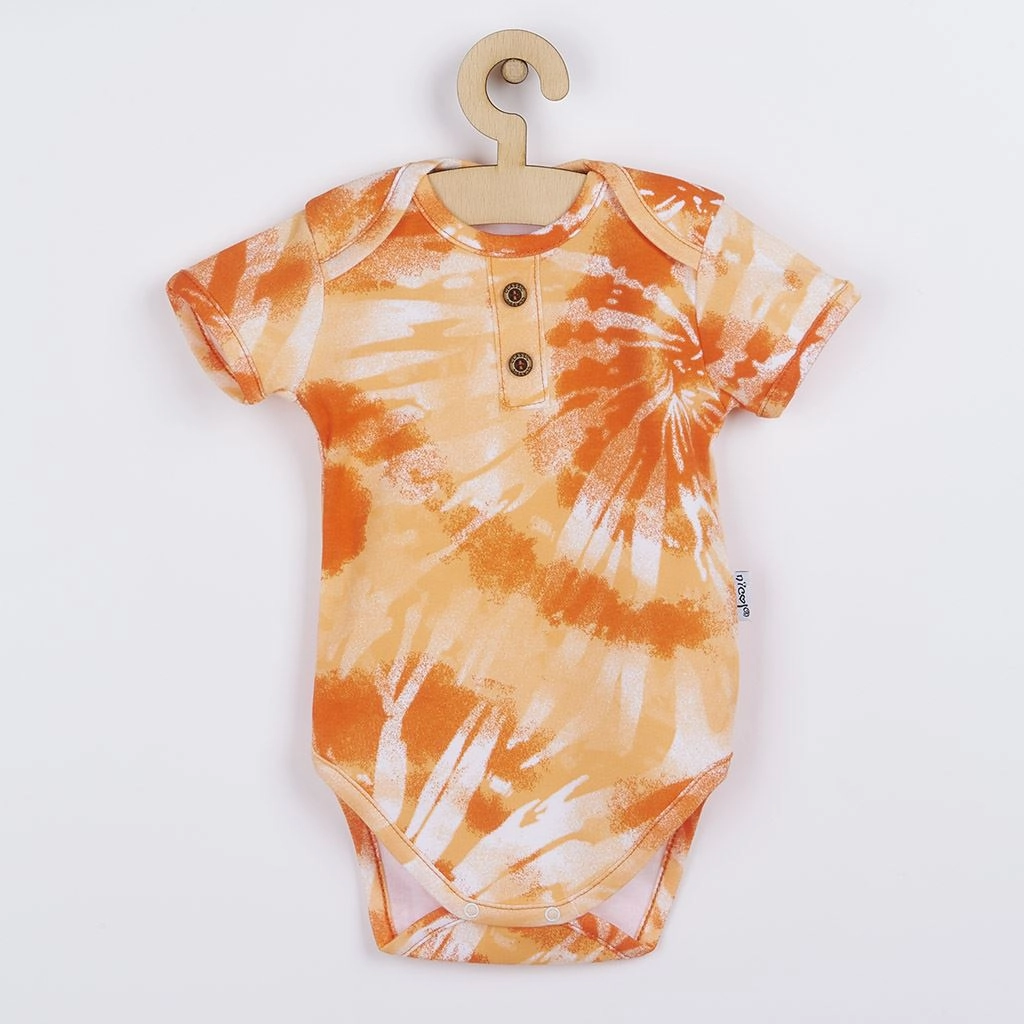 Kojenecké bavlněné body s krátkým rukávem Nicol Tomi oranžové