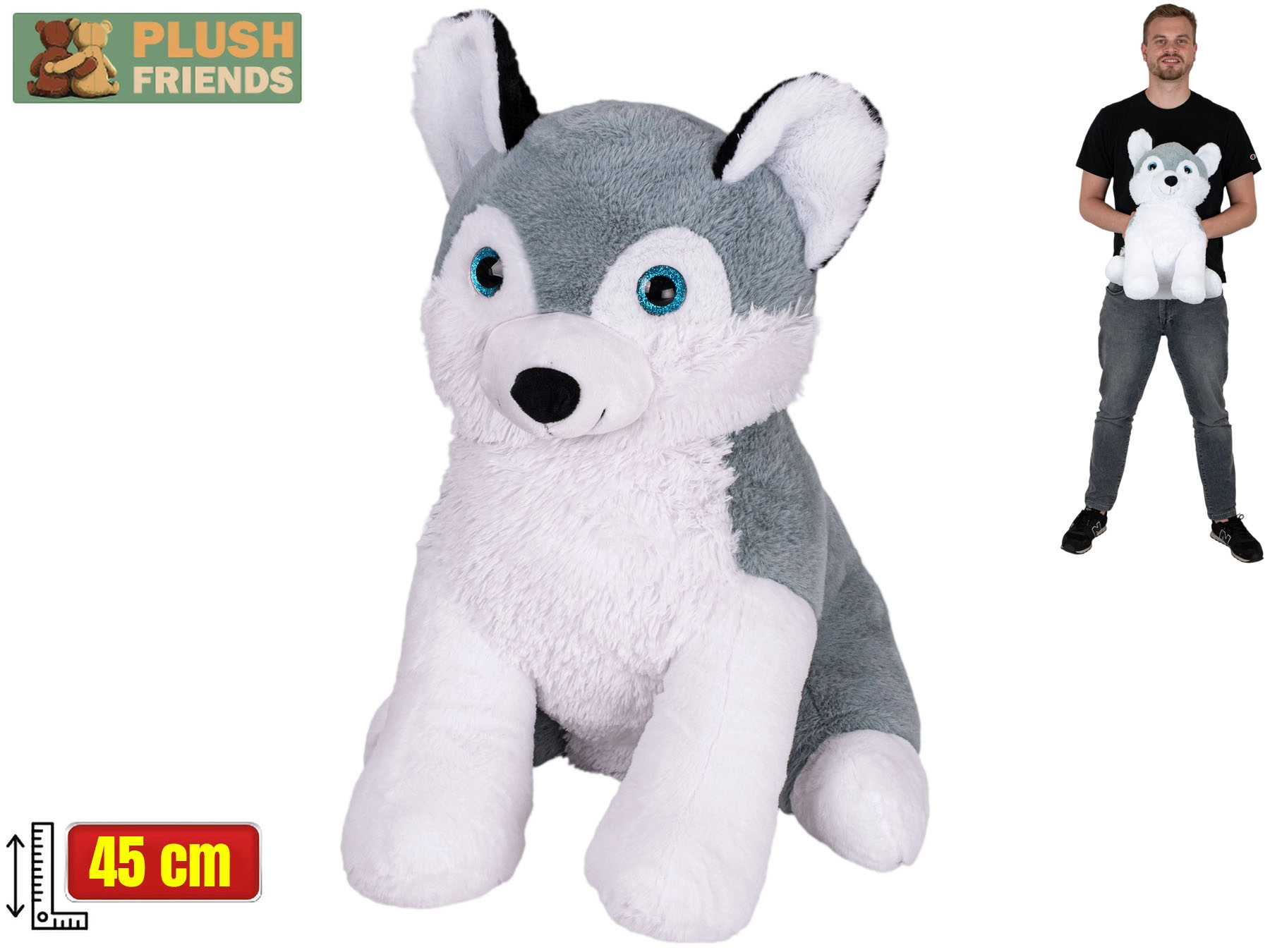 Plush Friends plyšový husky 45 cm, sedící