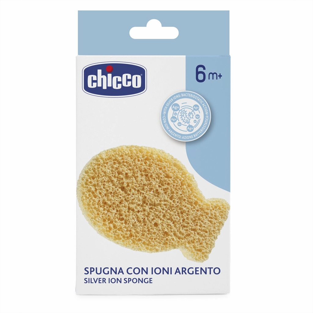 Chicco Silver Ion Sponge 6m+ dětská mycí houba s ionty stříbra 1 ks