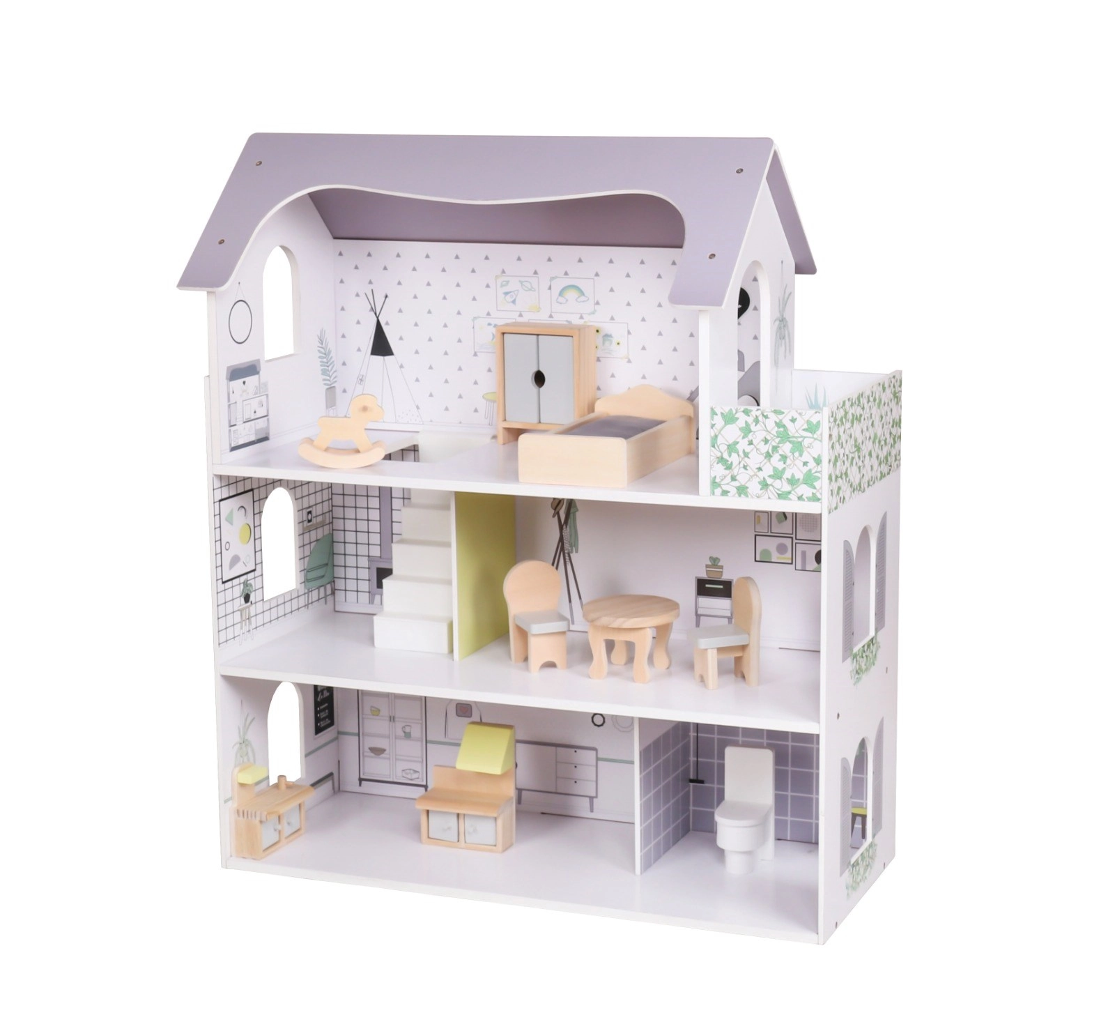 dřevěný domeček pro panenky rose montessori baby mix