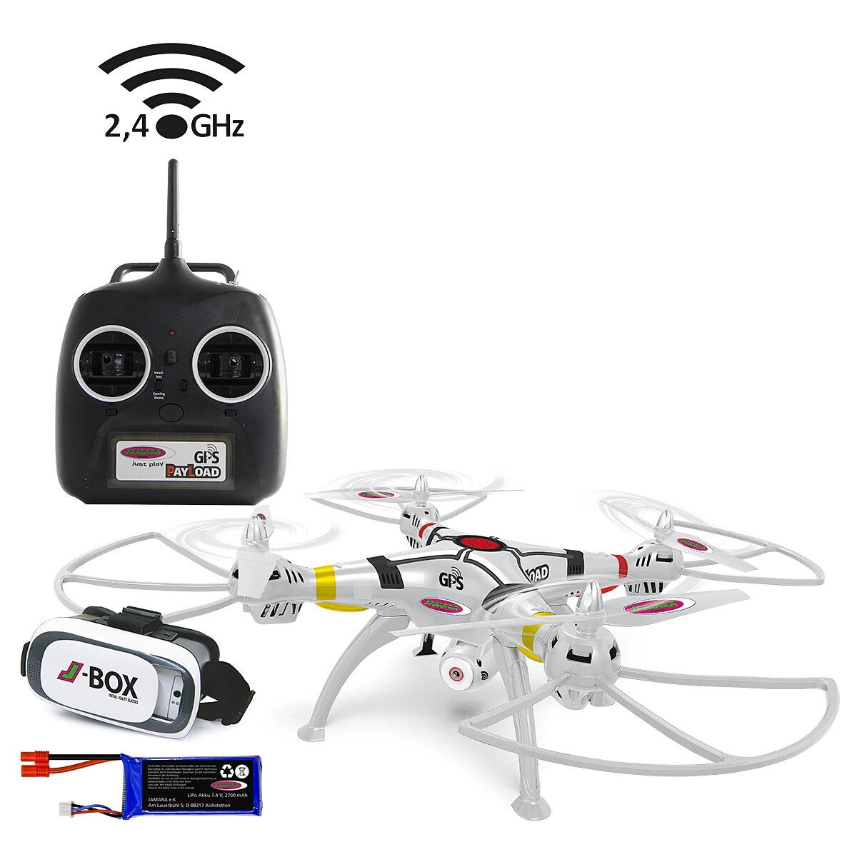 Jamara Payload gps vr dron s wifi fpv hd kamerou 720p