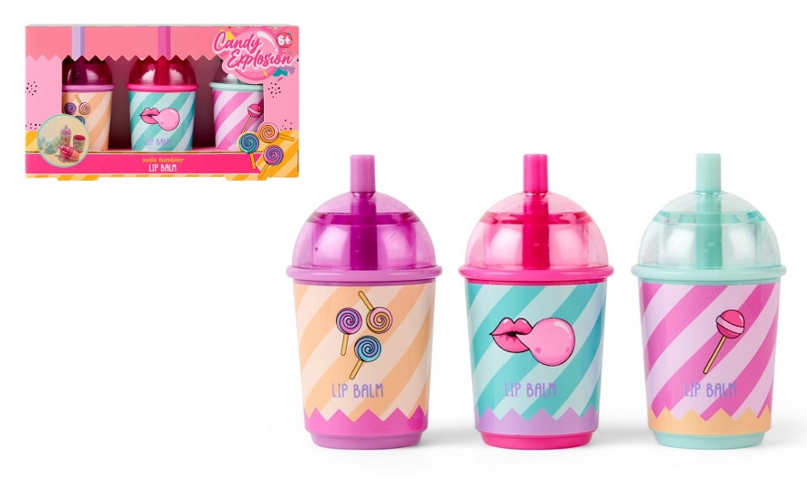 Create It! Candy balzám na rty v kelímku – sada 3 ks