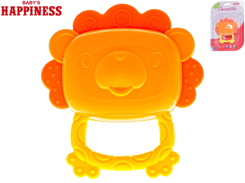 Chrastítko a kousátko lvíček pro miminka 9 cm