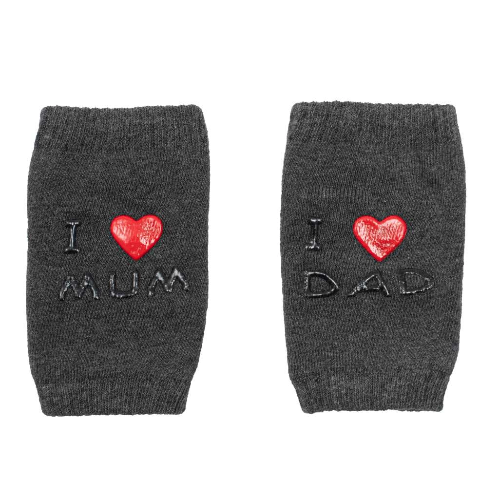 Dětské nákoleníky s ABS I love Mum & Dad grafitové