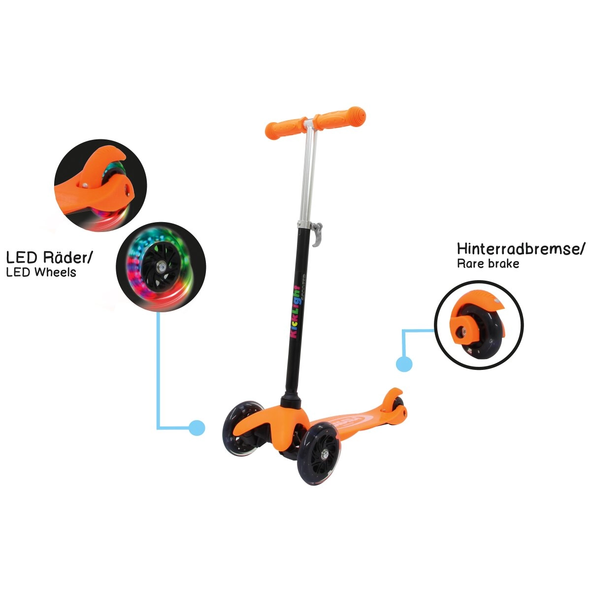 Jamara Kick light dětská tříkolová koloběžka oranžová