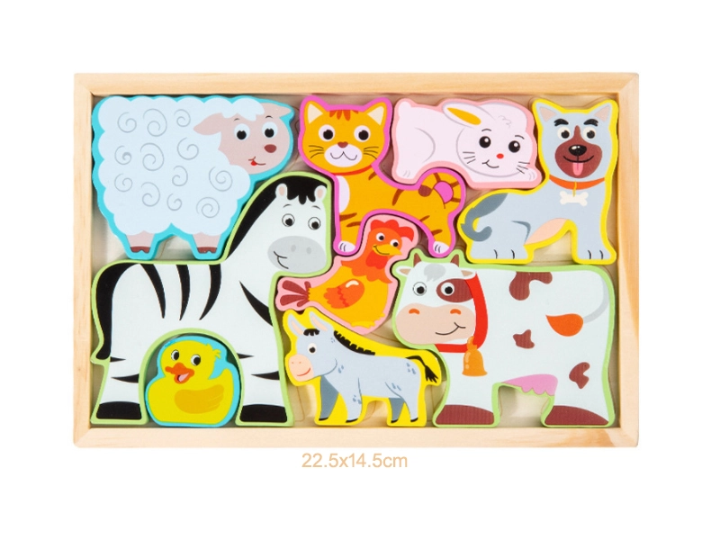 Dřevěná farma – vkládací puzzle pro děti