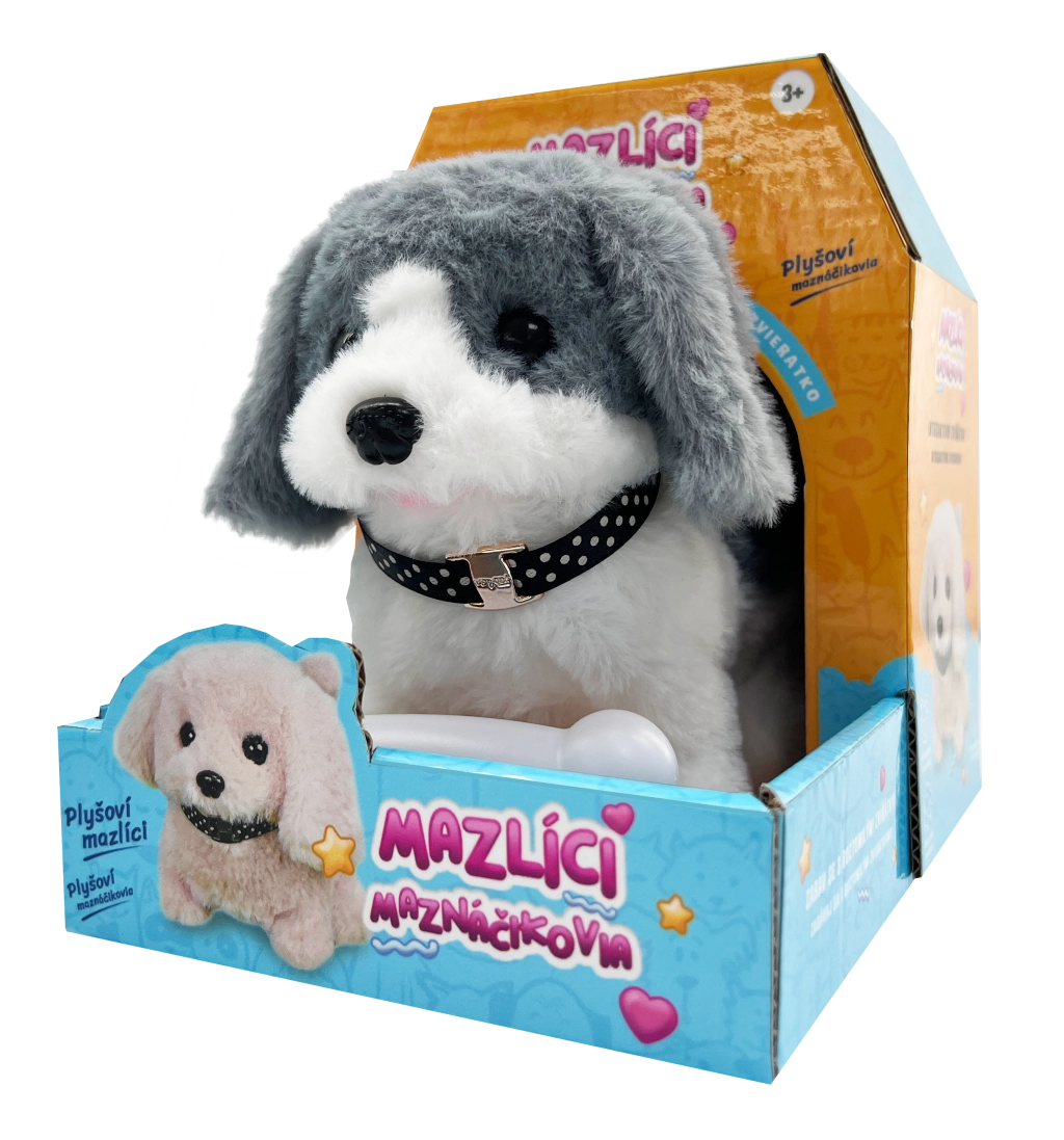 Alltoys Mazlíci pejsek Punťa šedobílý