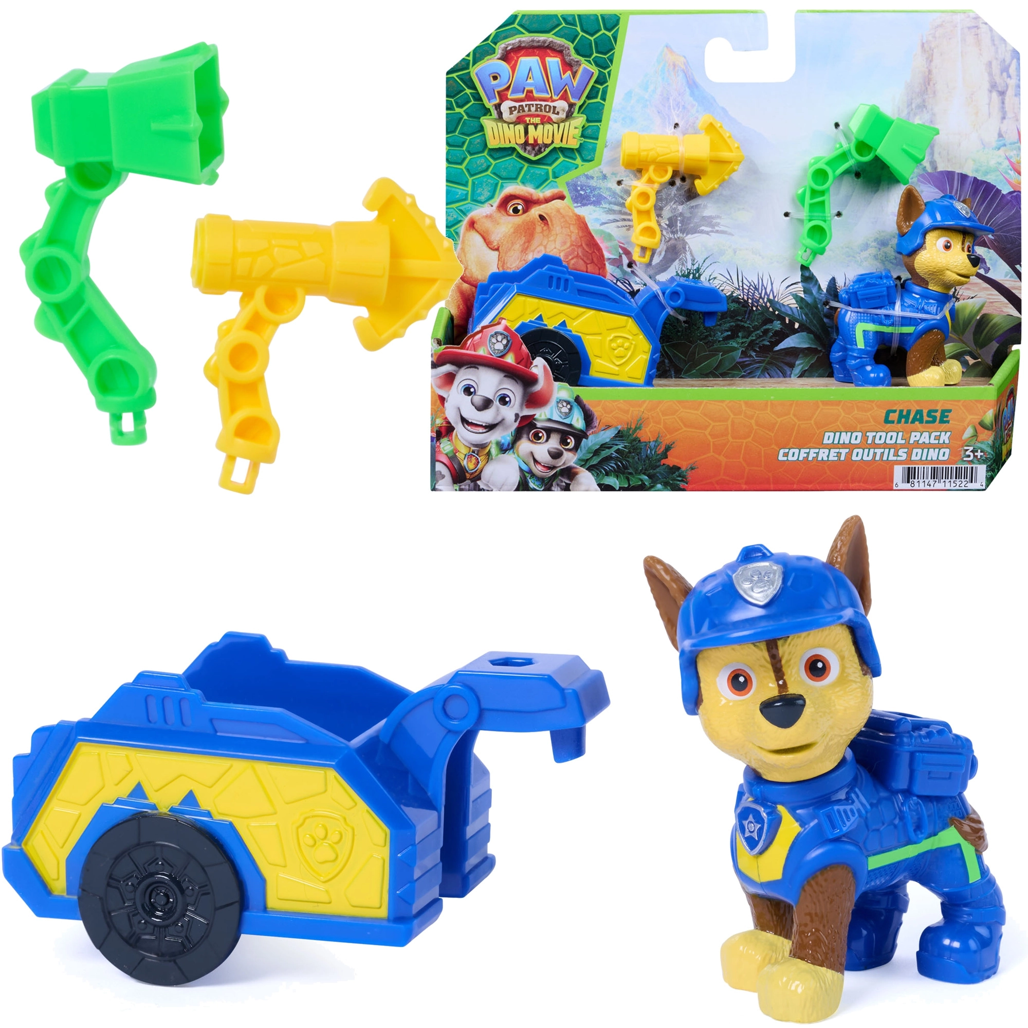 Spin Master Tlapková patrola dino film figurka Chase se záchranným přívěsem a doplňky