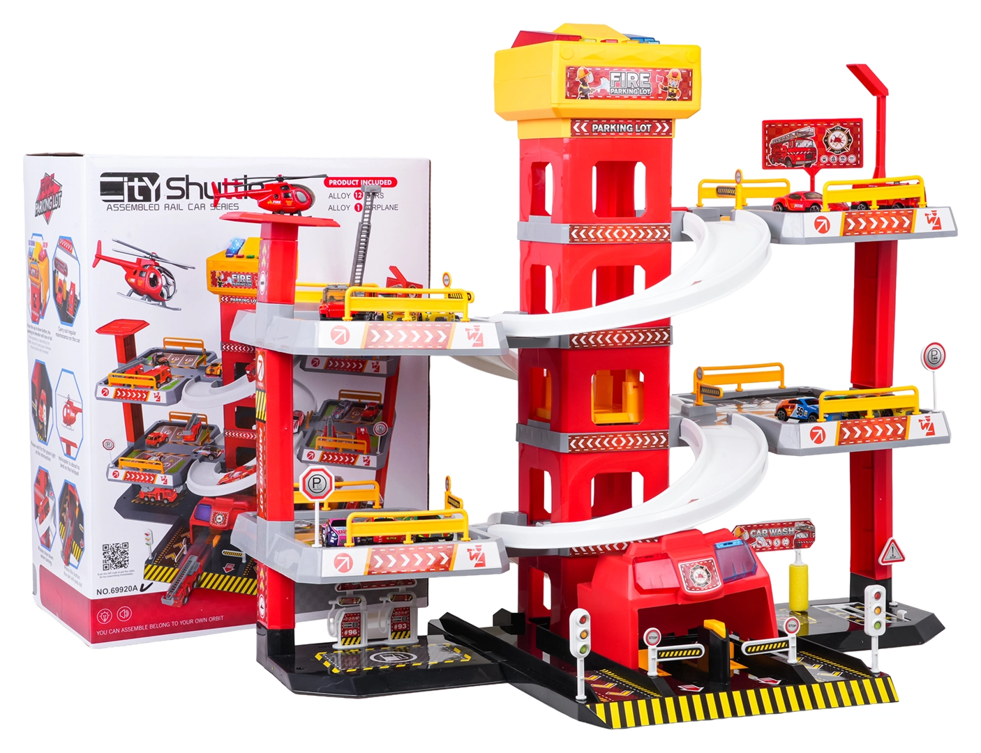 víceúrovňové hasičské parkoviště s výtahem a příslušenstvím