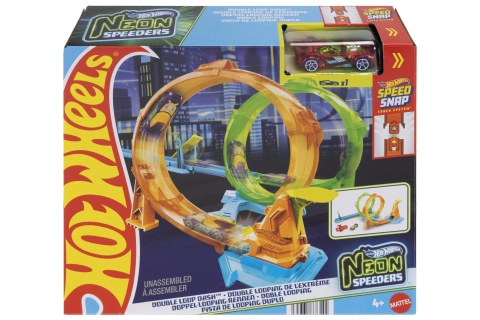 Hot Wheels neonová dráha s dvojitou smyčkou