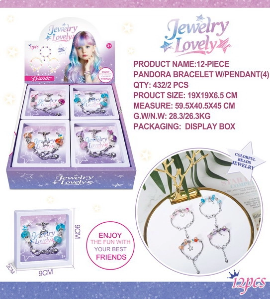 Náramek s přívěsky – smajlík, delfín, hvězdička a víla