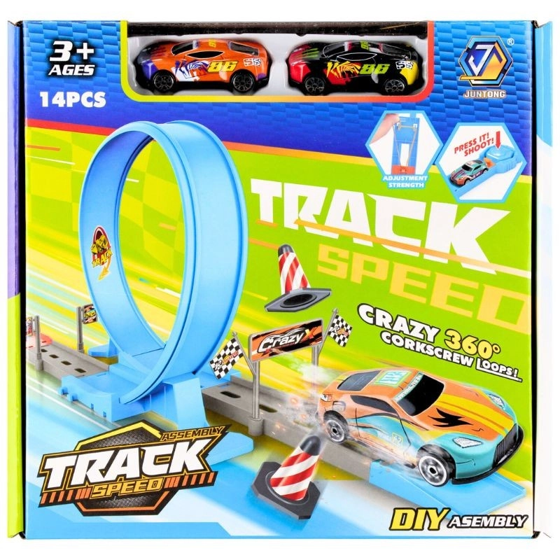 Autodráha s dvěma autíčky a odpalovačem