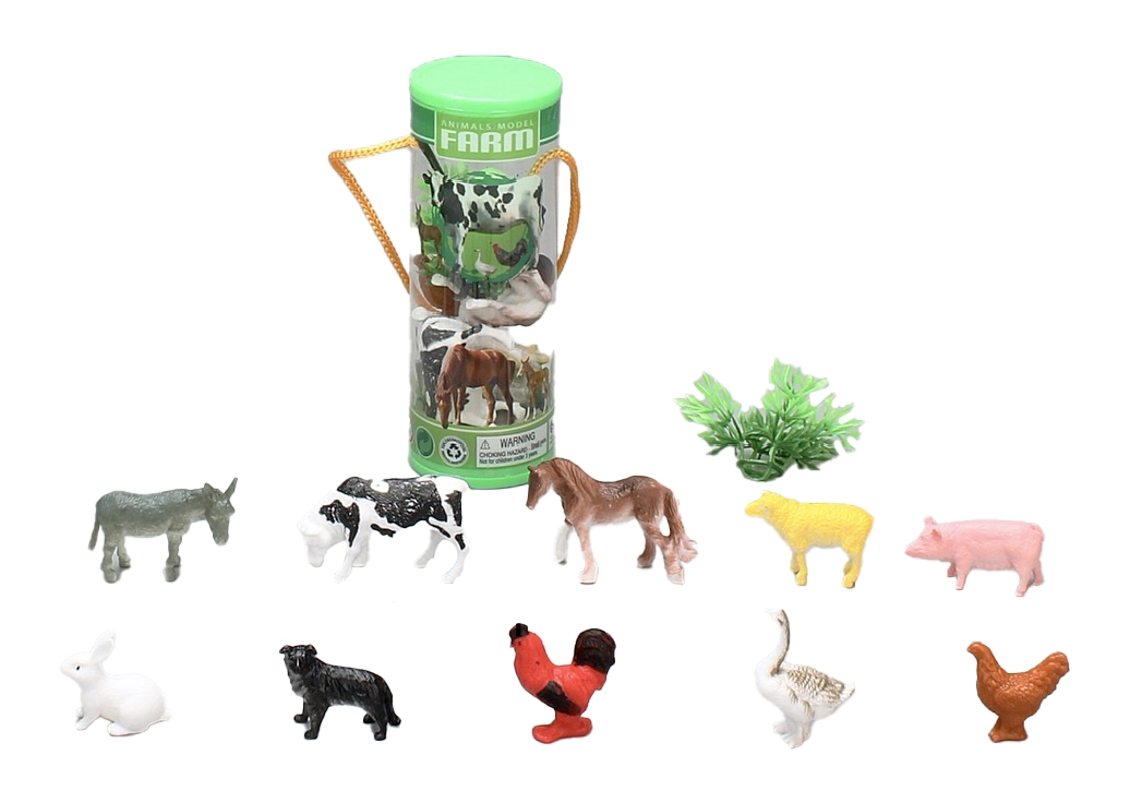 zvířátka farma set 3,5–6 cm, 12 ks