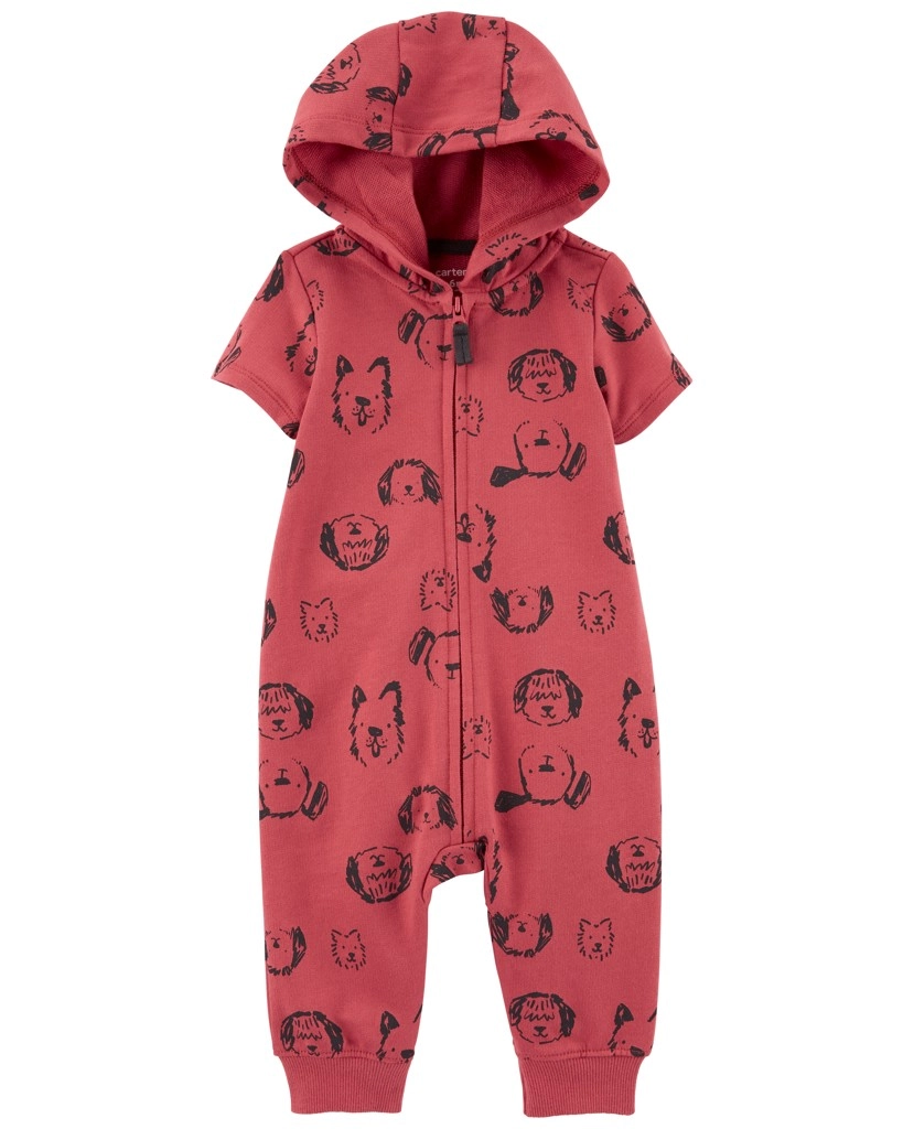 Levně CARTER'S Overal na zip bez nožiček kr. rukáv Red Dog kluk