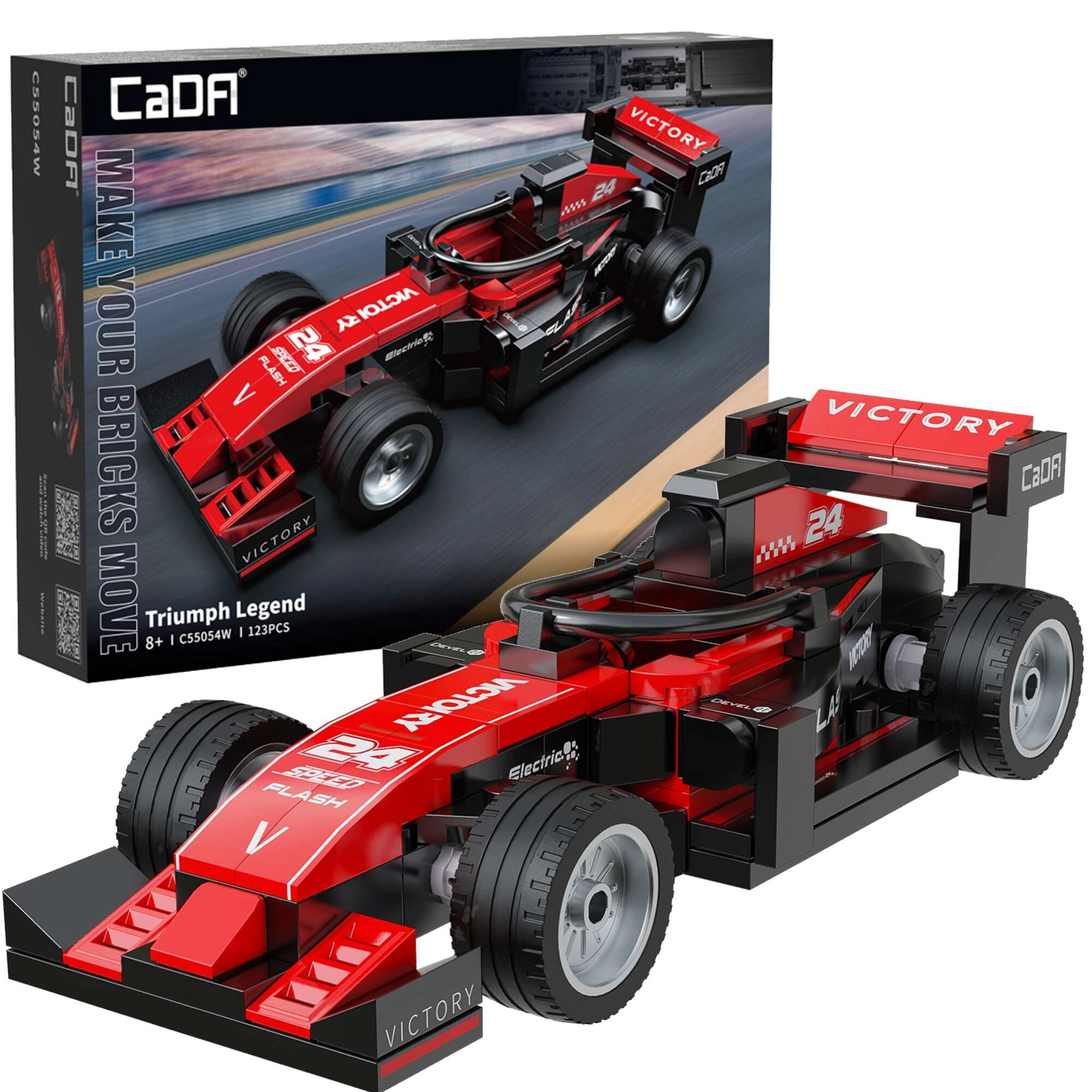 Stavebnice CaDA červené městské auto Triumph Legend 123 dílků