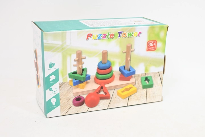 Dřevěná senzorická vkládačka (puzzle) SN84164
