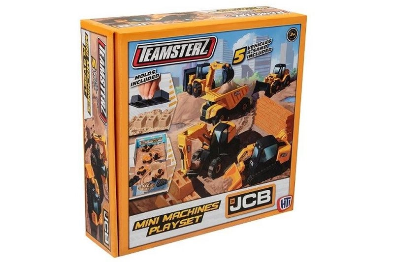Teamsterz JCB sada mini stavebních strojů s pískem (5 ks)