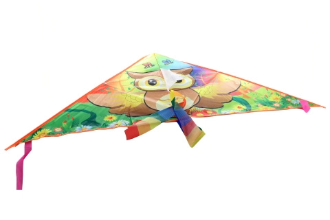 Létající drak s motivem sovy z nylonu 125 × 63 cm