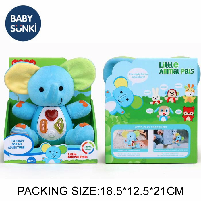 Plyšový slon se světlem a hudbou 20 cm