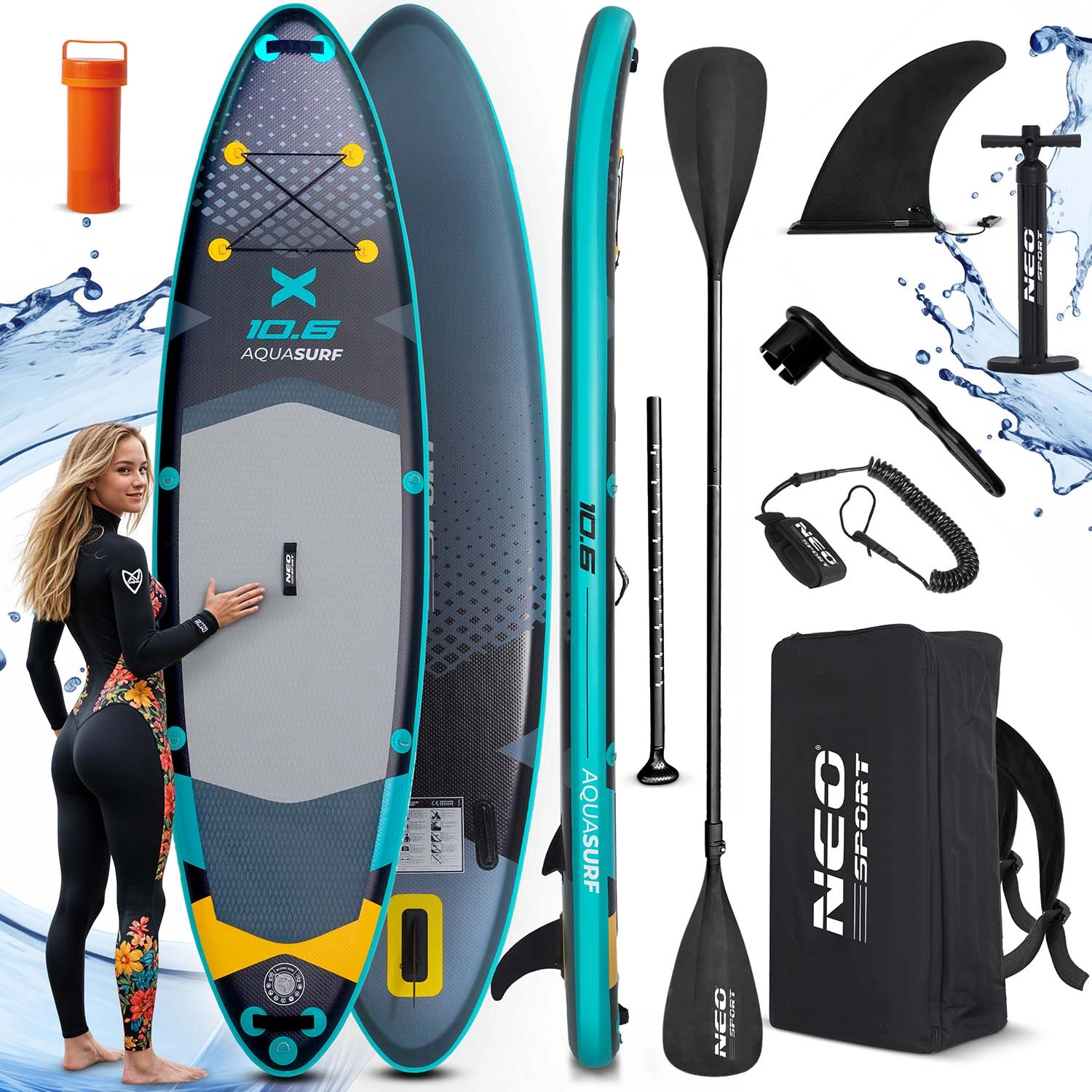 Nafukovací paddleboard Aquasurf 10’6 (320 × 84 × 15 cm)