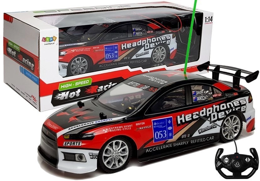 Levně RC závodní auto 1:14 červené 27 MHz