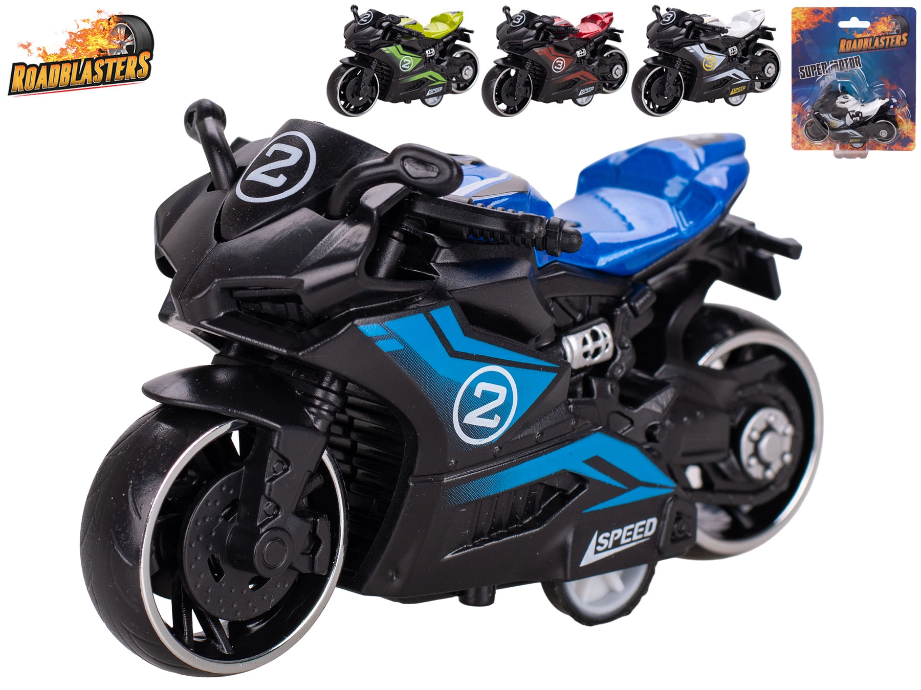Roadblasters kovová motorka na zpětný chod 9 cm