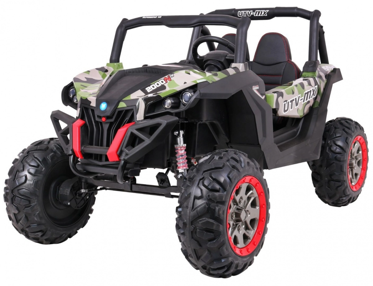 Levně Dětské elektrické buggy 4x4 s dálkovým ovládáním, LED a MP3 – maskáčové
