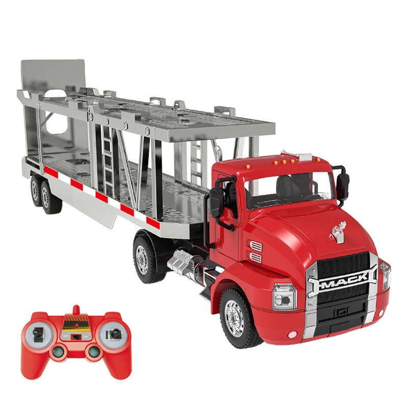 Dálkově ovládaný nákladní automobil 1:26 Double Eagle (červený) (Car Transporter) E583-003