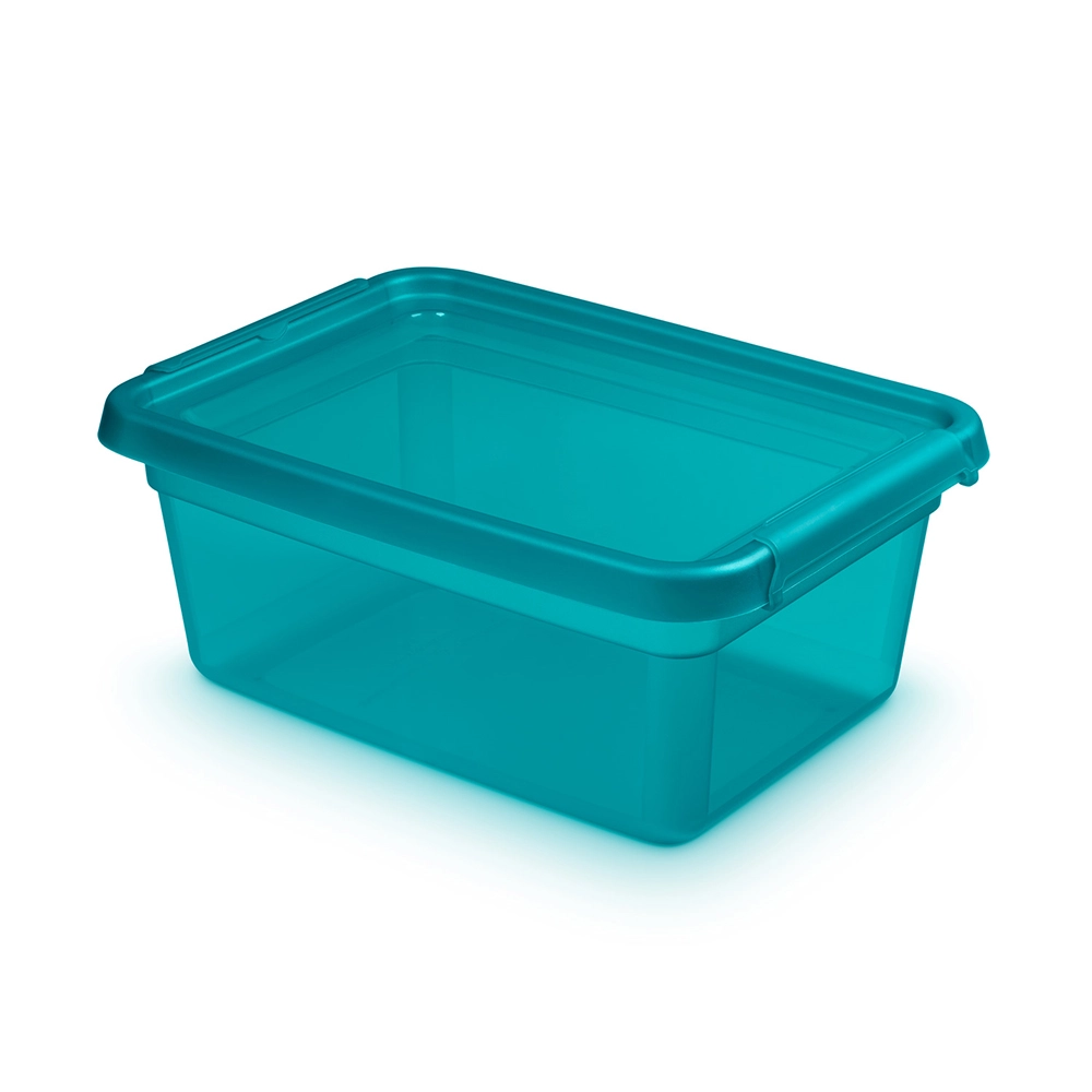 Levně Basestore úložný plastový box s víkem a klipsy ocean 12,5 l (28 × 38 × 16 cm)