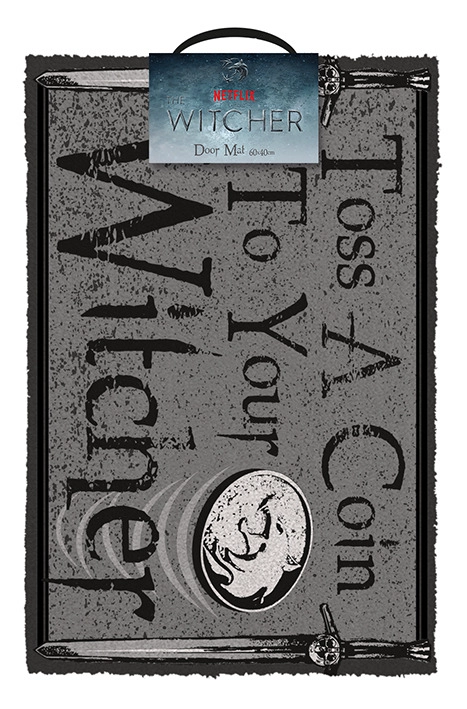 CurePink Netflix The Witcher Zaklínač Toss A Coin Šedá 60 x 40 cm