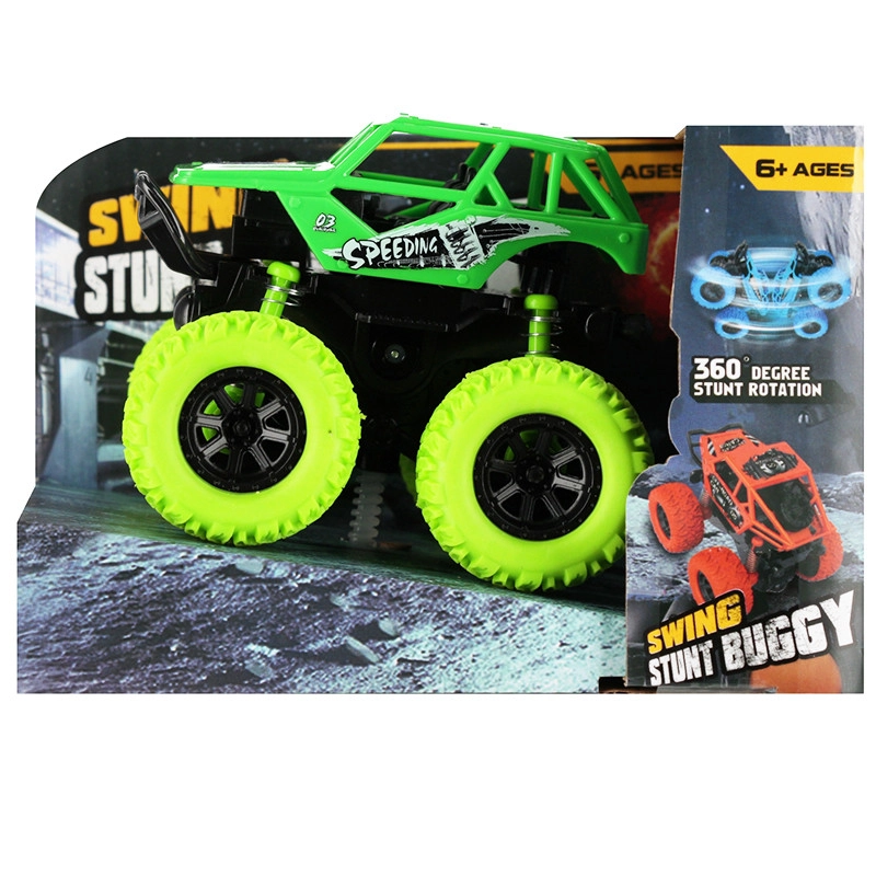 Zelené terénní auto s funkcí pull-back