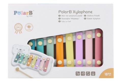 Dřevěný xylofon PolarB – polární medvěd pro děti