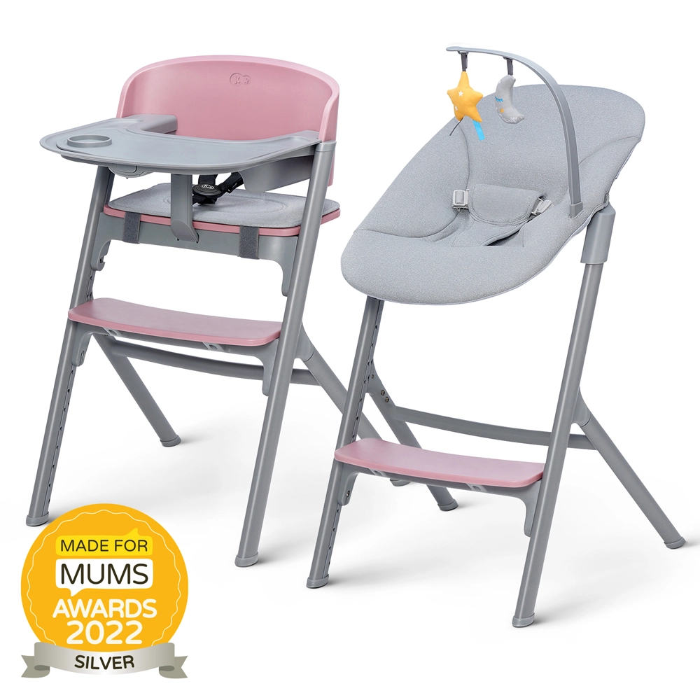 Kinderkraft Set jídelní židlička Livy + Calmee lehátko Aster Pink