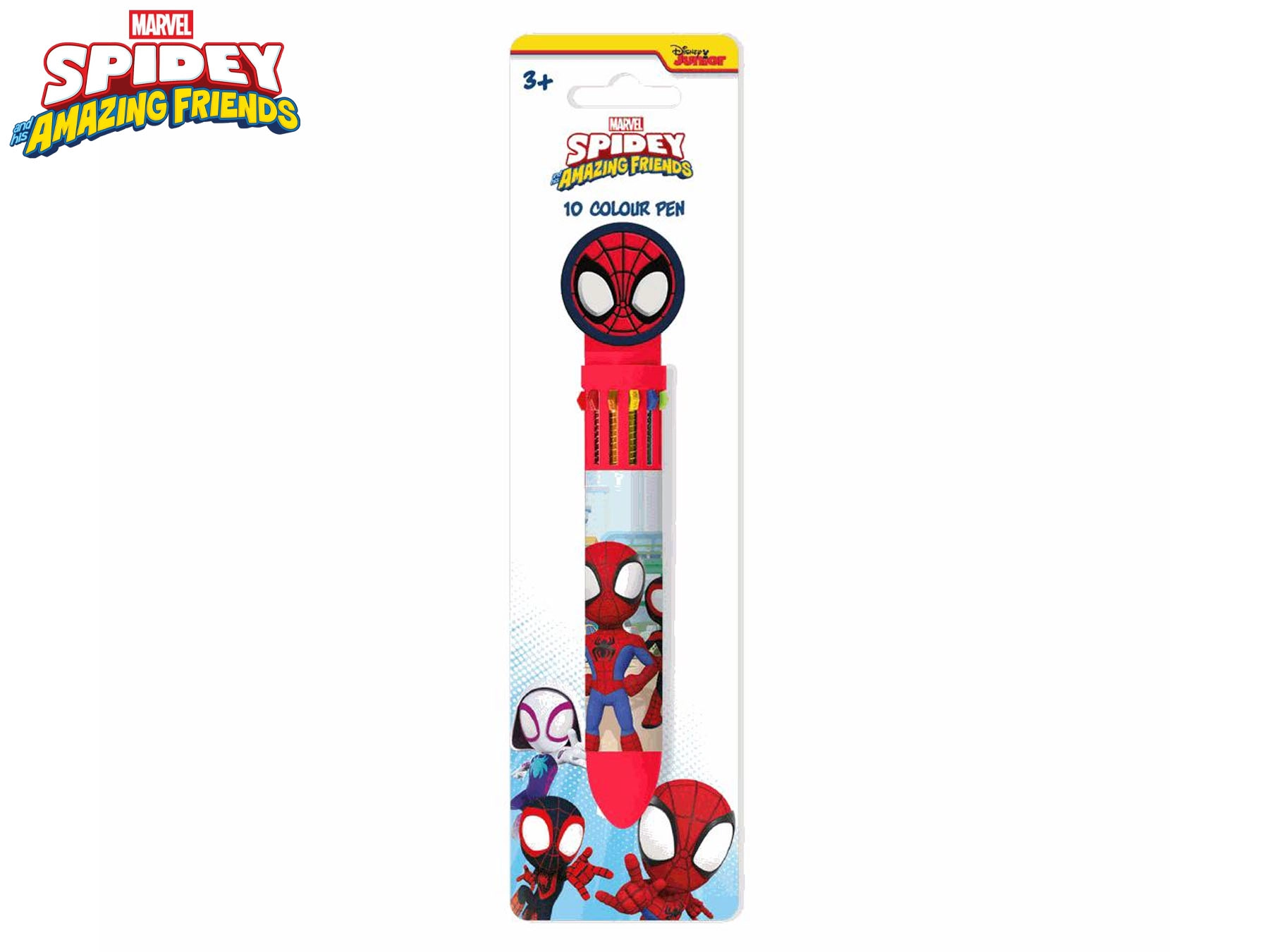 Multibarevná propiska s 3D topperem Spidey – 10 barev