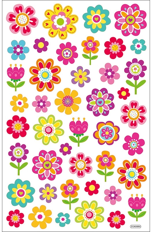 Samolepky květiny – sada 35 ks