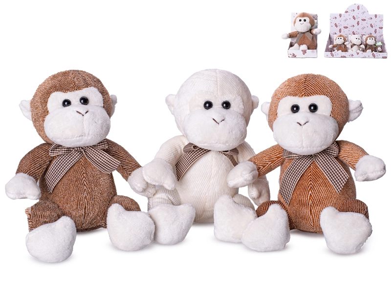 Plyšová opička s mašlí 15 cm