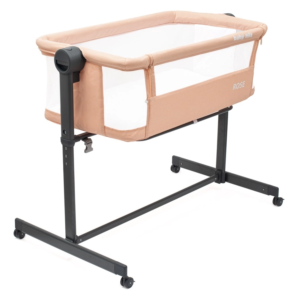 Přístavná postýlka Baby Mix Rose lososová