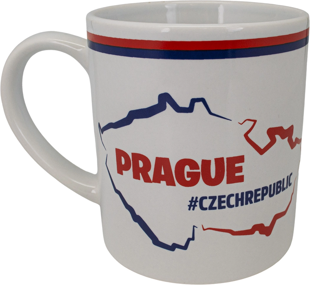 Levně Bílý keramický hrnek 250 ml s motivem České republiky