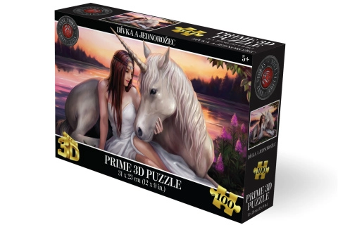 Puzzle 3D - Dívka a jednorožec