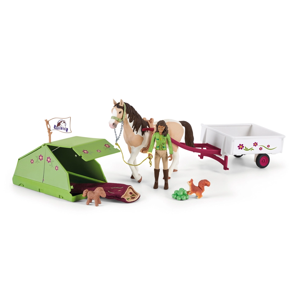 Levně Schleich 42533 Sarah s koníkem a zvířátky kempují