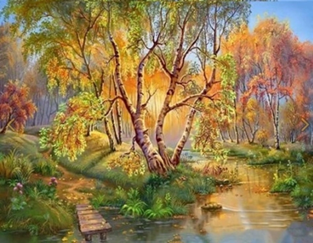 NORIMPEX Malování podle čísel Břízy u potoka 40 × 50 cm