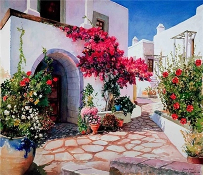 Norimpex malování podle čísel Středomořská ulice 40 × 50 cm