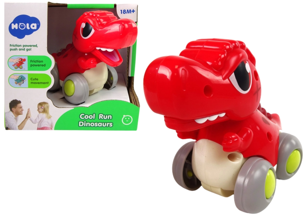 Dinosaurus na kolečkách T-Rex červená figurka