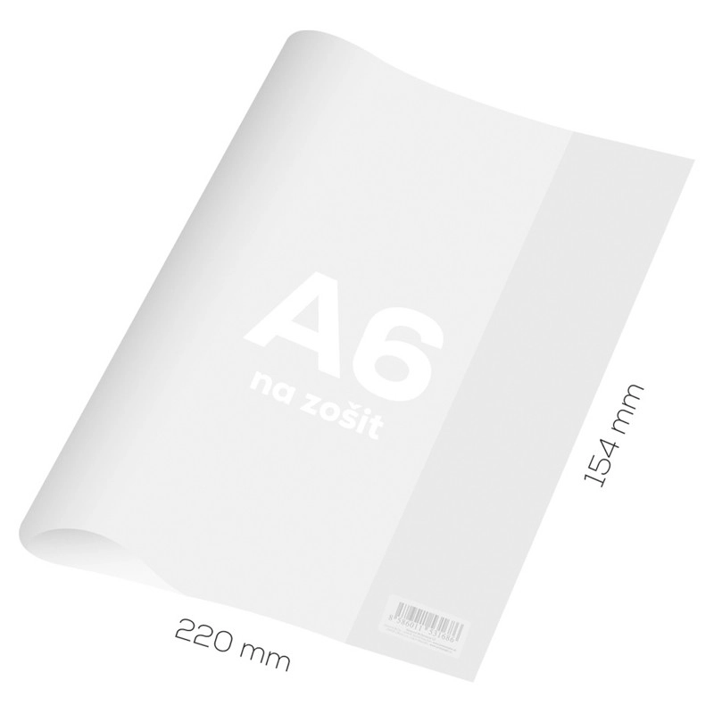Průhledný silný obal na sešit A6