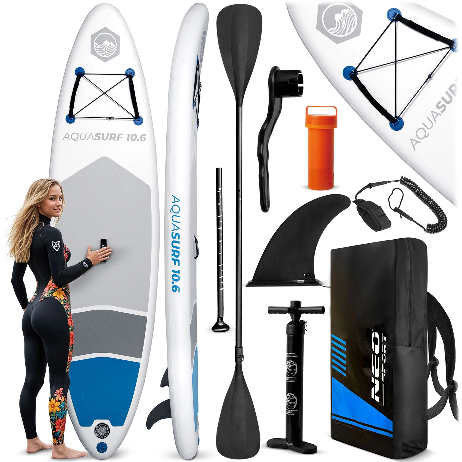 Nafukovací paddleboard AQUASURF 10'6 (320 × 84 × 15 cm) set