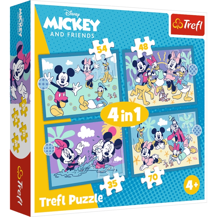 Trefl puzzle 4v1 – Veselé příběhy MICKEY MOUSE