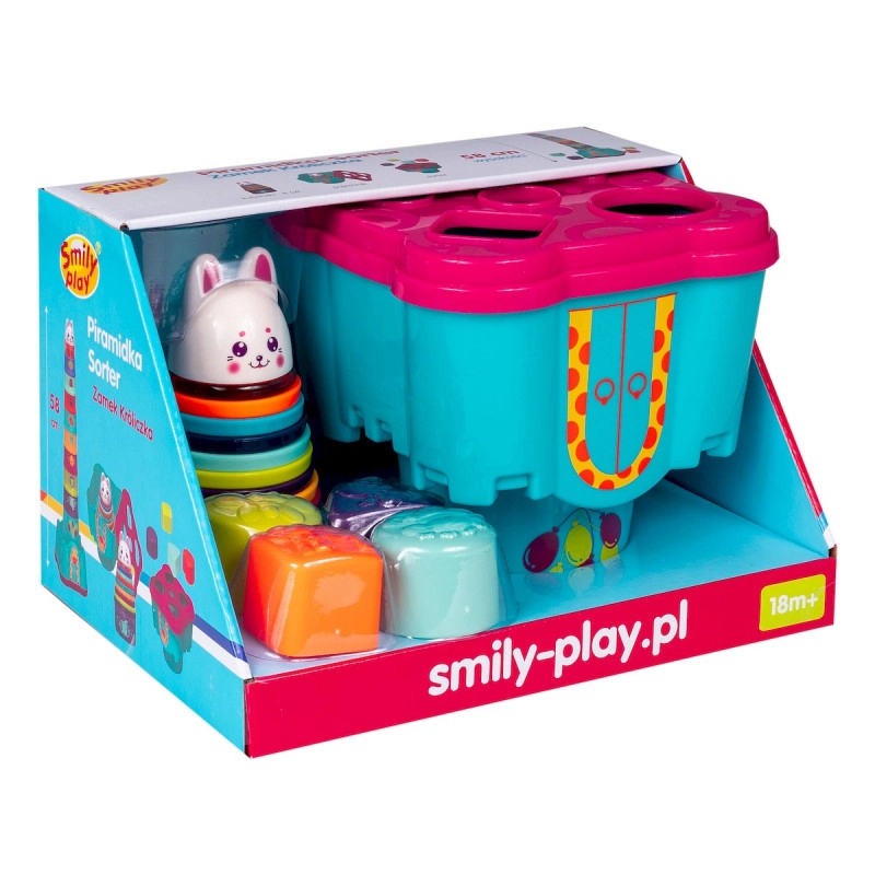Levně Smily Play hrad s králíčkem – barevná stohovací věž a tvarovací sorter