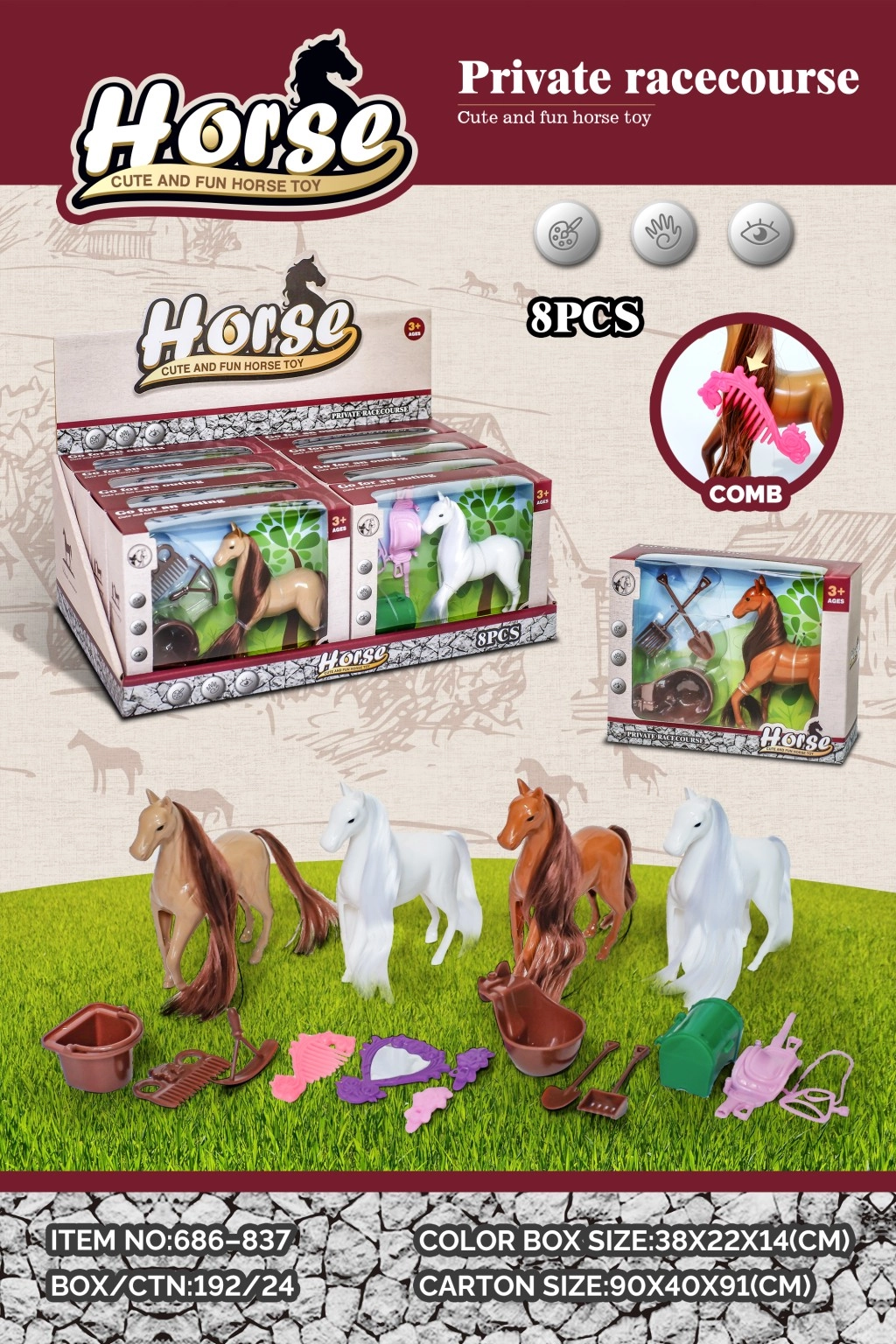Alltoys Koník + hřebínek + doplňky