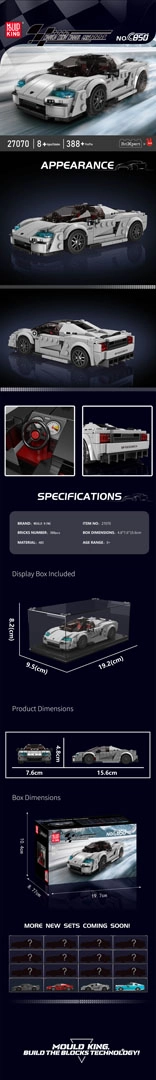 Stavebnice sportovní vůz stříbrný 403 dílků